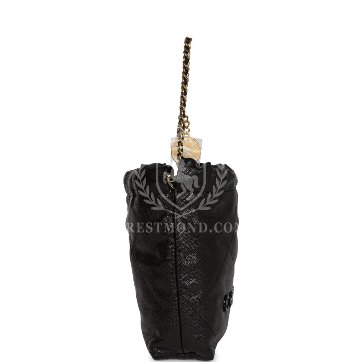 Chanel Mini 22 Bag Black Grained Calfskin Gold Hardware — изображение 3