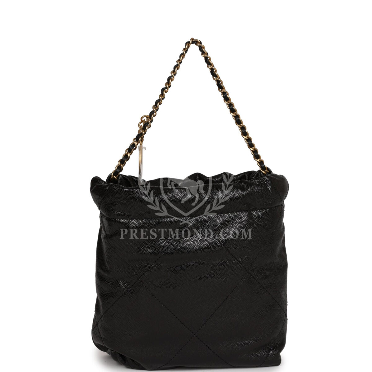 Chanel Mini 22 Bag Black Grained Calfskin Gold Hardware — изображение 4
