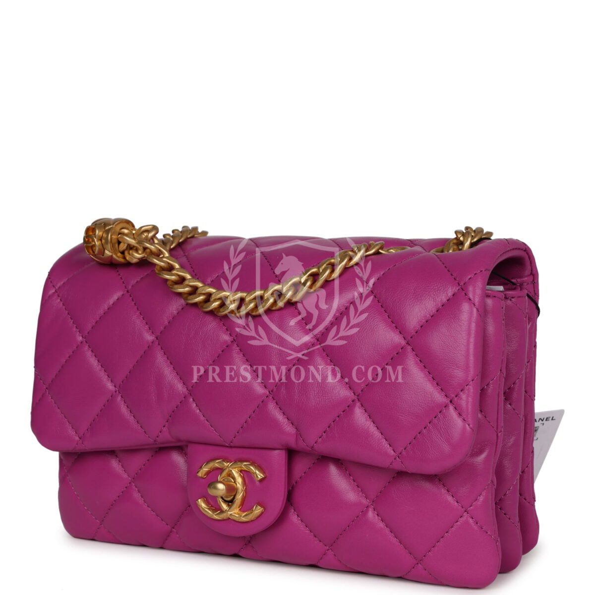 Chanel Small Crush Flap Bag Purple Shiny Aged Calfskin Brushed Gold Hardware — изображение 5