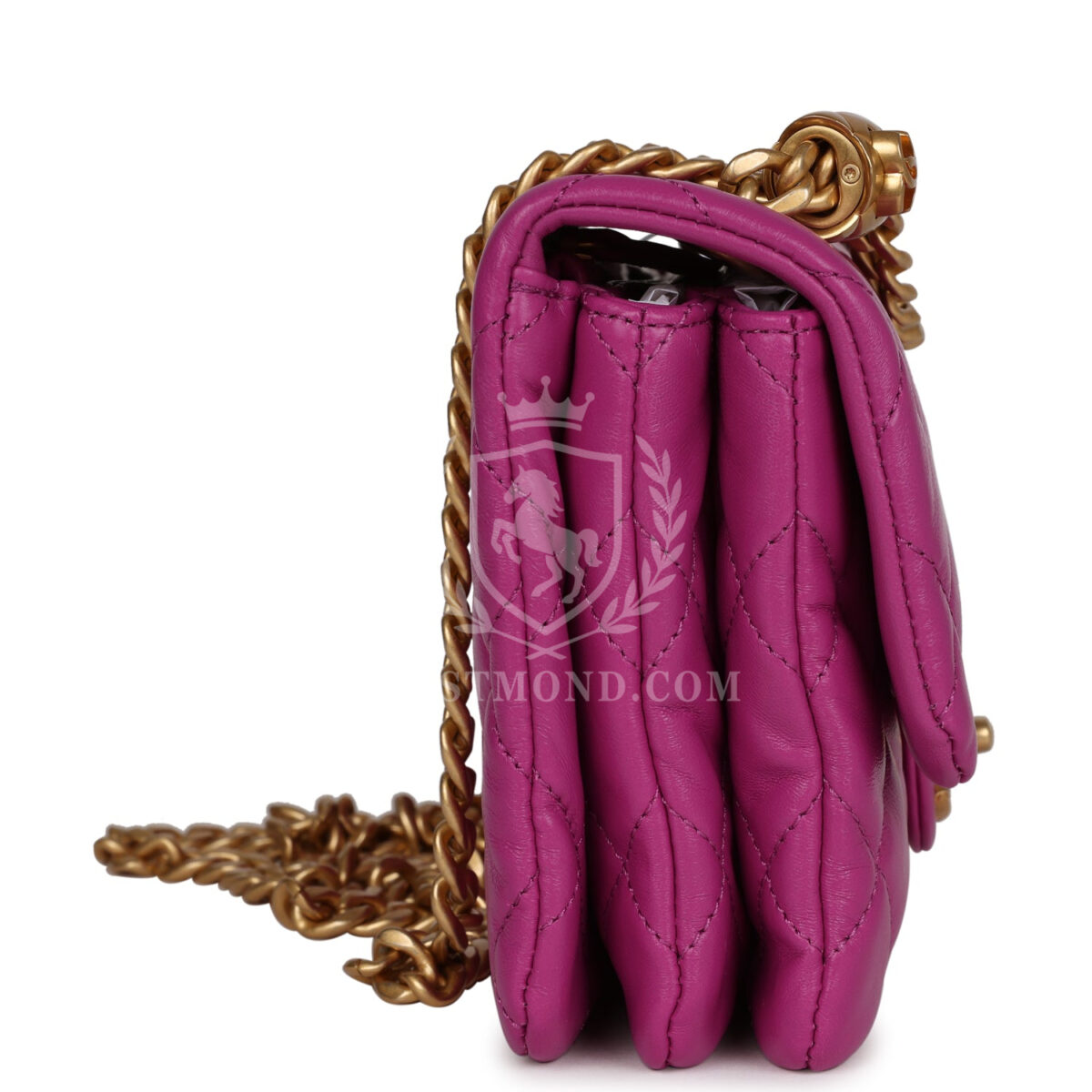 Chanel Small Crush Flap Bag Purple Shiny Aged Calfskin Brushed Gold Hardware — изображение 3
