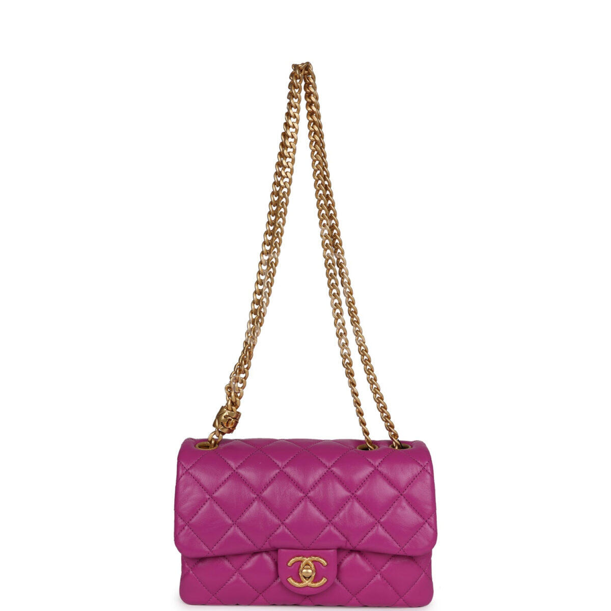 Chanel Small Crush Flap Bag Purple Shiny Aged Calfskin Brushed Gold Hardware — изображение 7