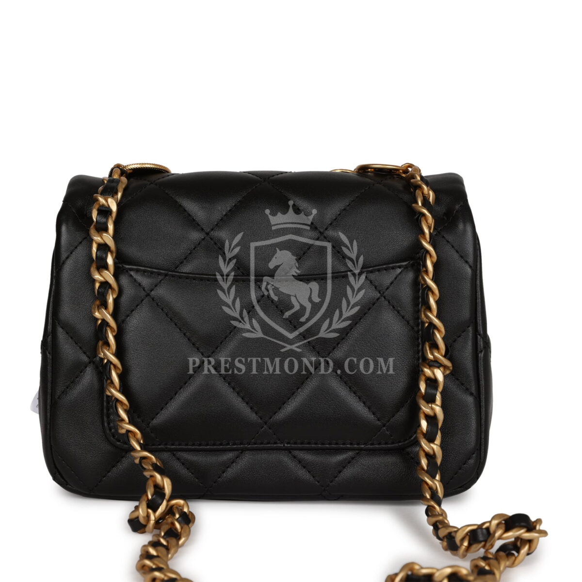Chanel Mini Charms Flap Bag Black Lambskin Brushed Gold Hardware — изображение 5
