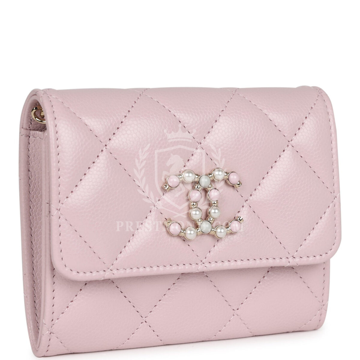 Chanel Mini Crossbody Pearl Wallet Pink Caviar Light Gold Hardware — изображение 2