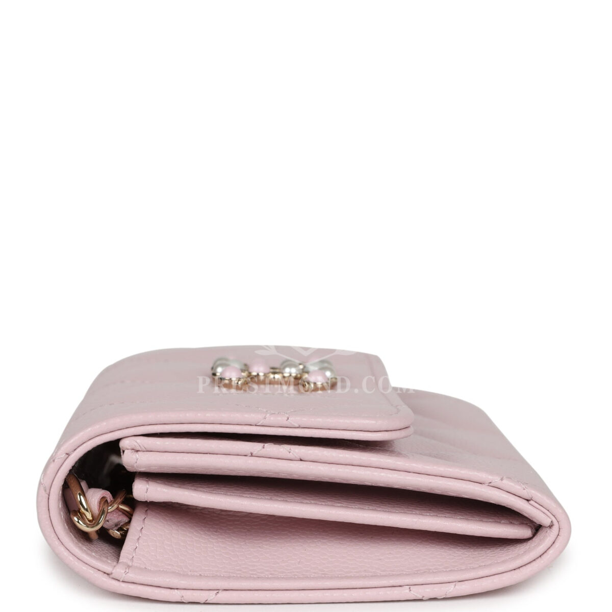 Chanel Mini Crossbody Pearl Wallet Pink Caviar Light Gold Hardware — изображение 3