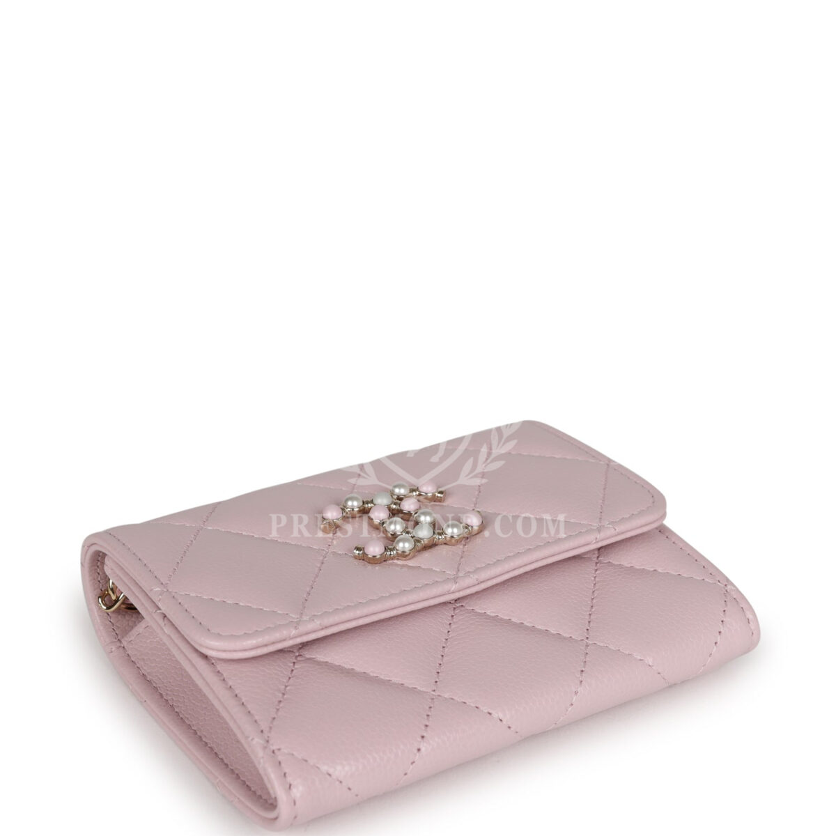 Chanel Mini Crossbody Pearl Wallet Pink Caviar Light Gold Hardware — изображение 6