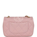 Chanel Mini Rectangular Flap Bag with Heart Chain Pink Lambskin Brushed Gold Hardware