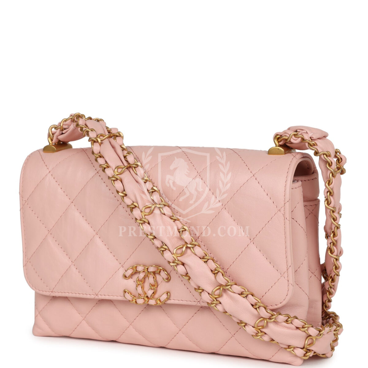 Chanel 19 Mini Flap Light Pink Aged Calfskin Brushed Gold Hardware — изображение 5
