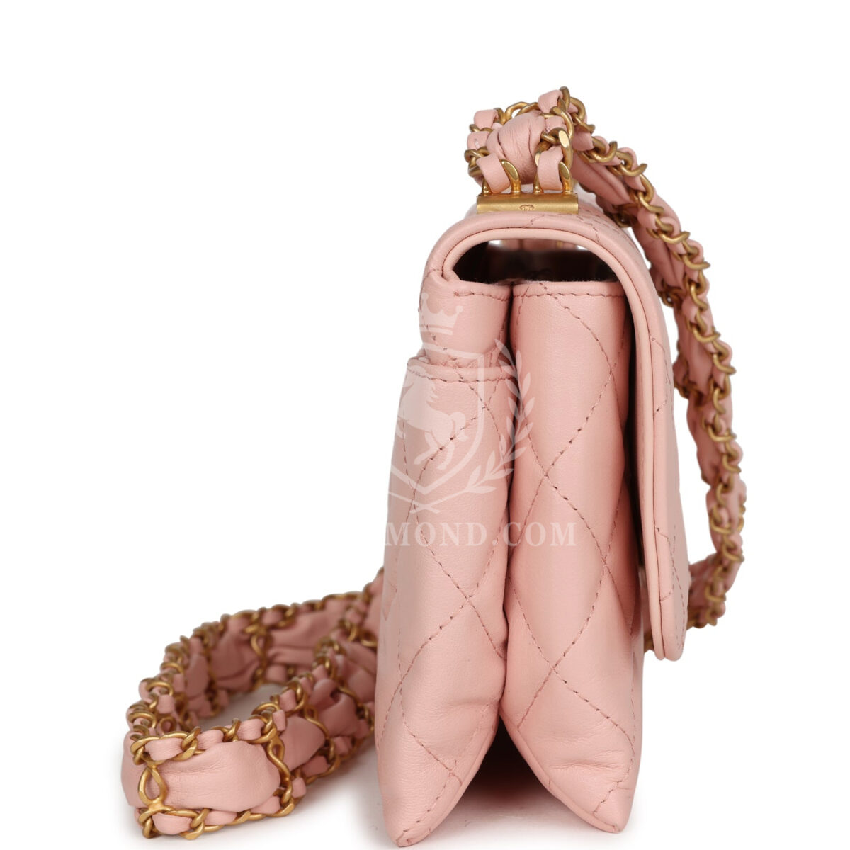 Chanel 19 Mini Flap Light Pink Aged Calfskin Brushed Gold Hardware — изображение 3