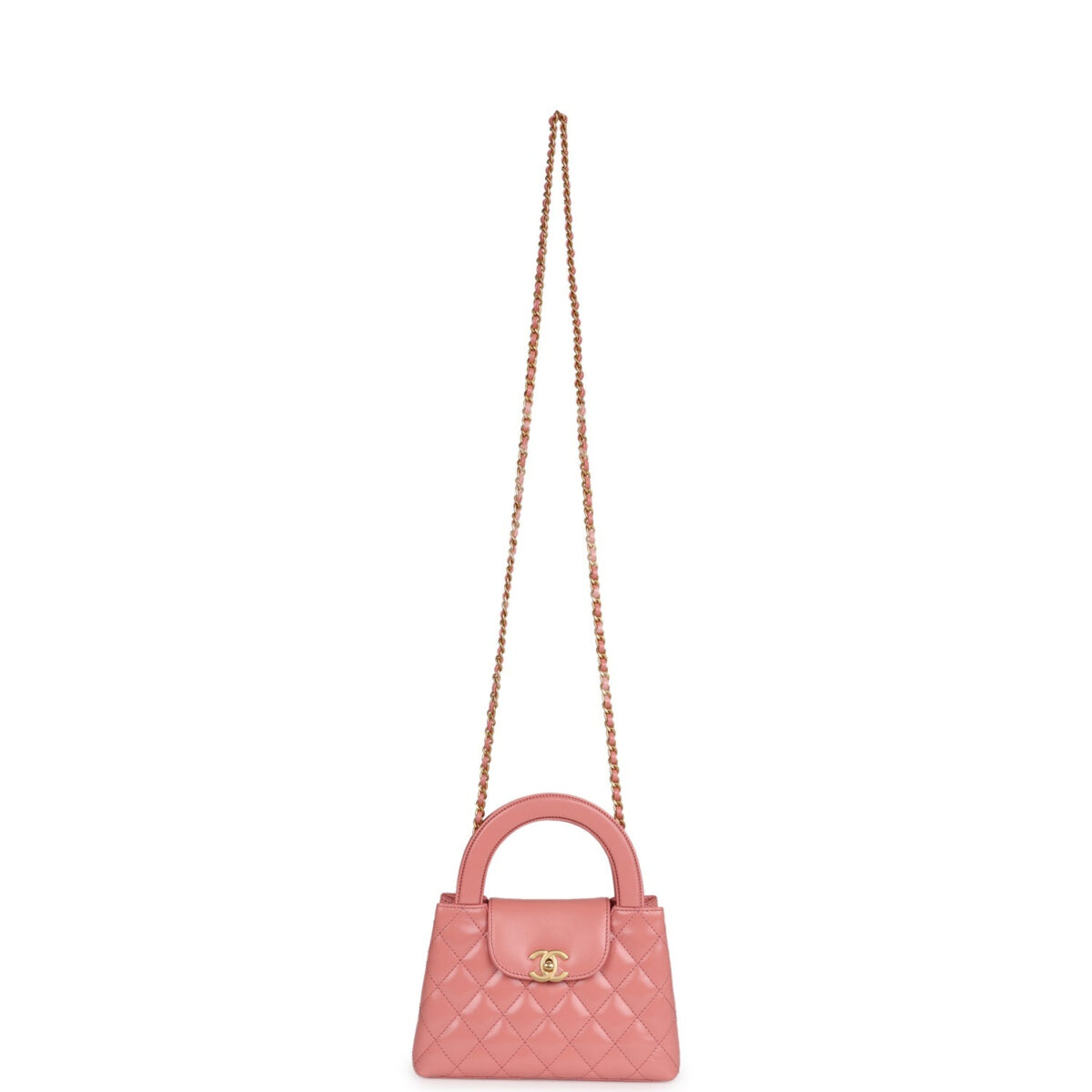 Chanel Small Kelly Shopper Pink Shiny Aged Calfskin Brushed Gold Hardware — изображение 7