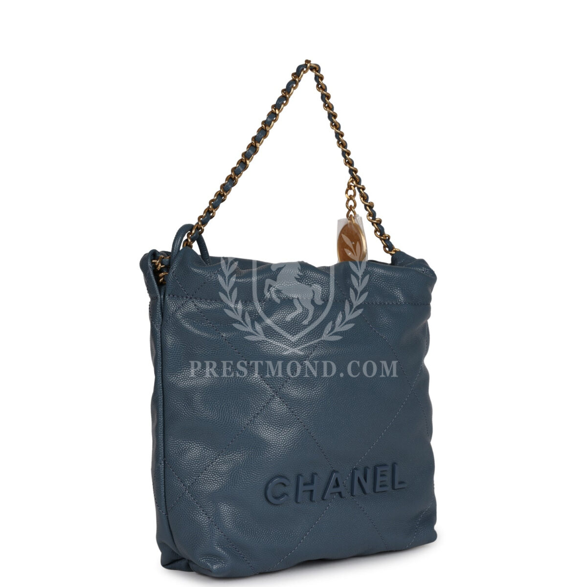 Chanel Mini 22 Bag Blue Grained Calfskin Gold Hardware — изображение 2