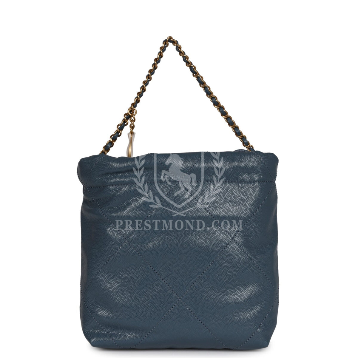 Chanel Mini 22 Bag Blue Grained Calfskin Gold Hardware — изображение 4
