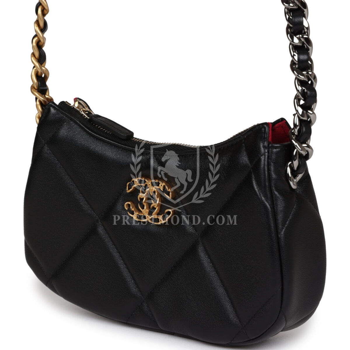 Chanel 19 Hobo Chain Bag Black Calfskin Mixed Metal Hardware — изображение 5