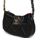 Chanel 19 Hobo Chain Bag Black Calfskin Mixed Metal Hardware