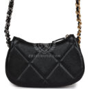 Chanel 19 Hobo Chain Bag Black Calfskin Mixed Metal Hardware
