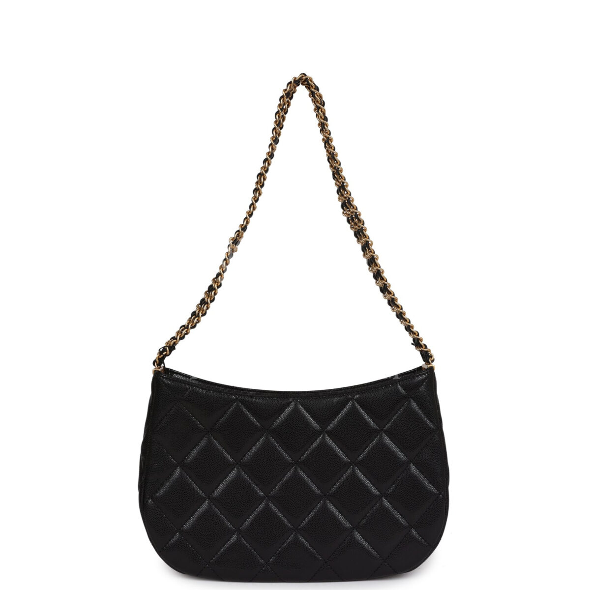 Chanel Hobo Bag Black Shiny Caviar Brushed Gold Hardware — изображение 4