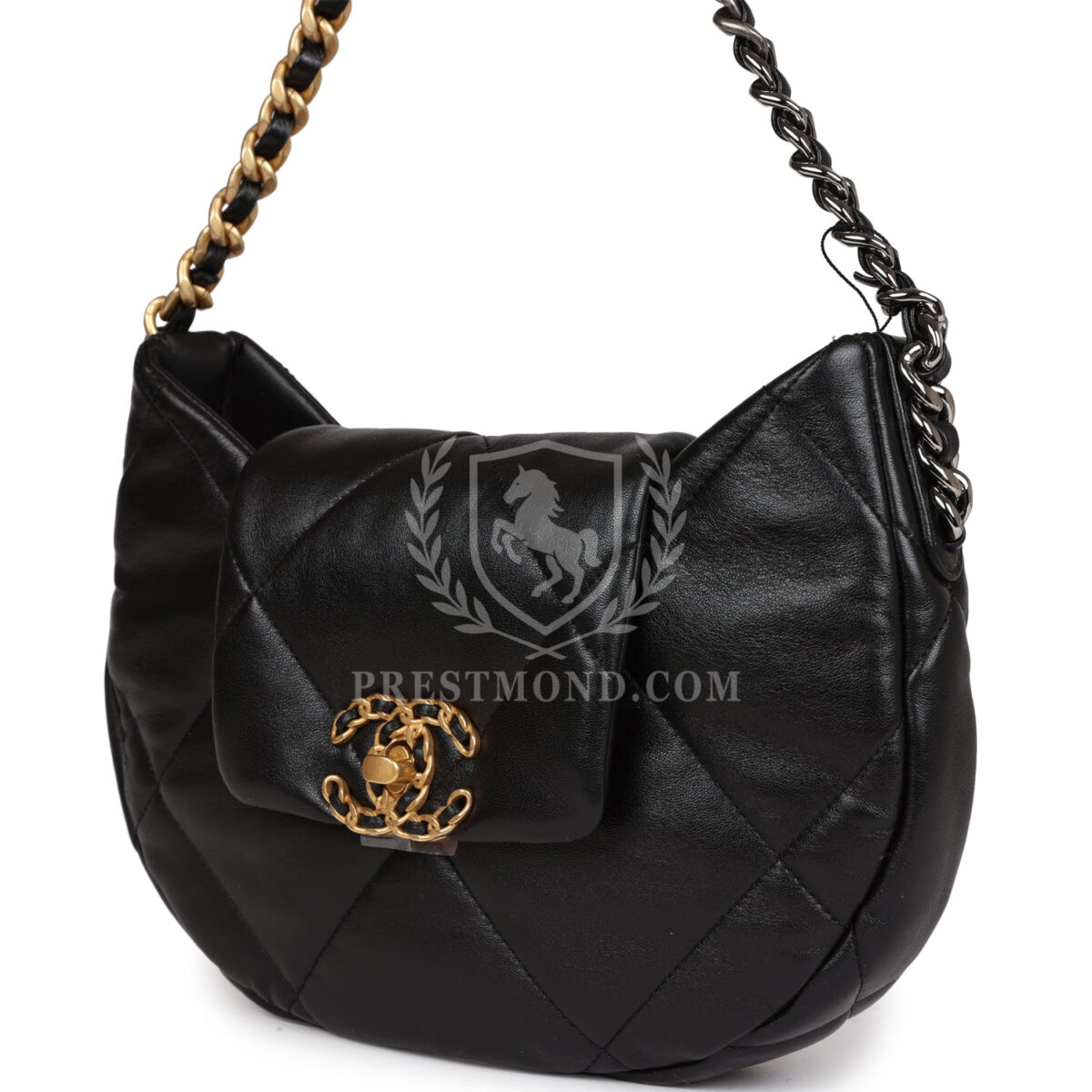 Chanel 19 Hobo Bag Black Lambskin Mixed Metal Hardware — изображение 5
