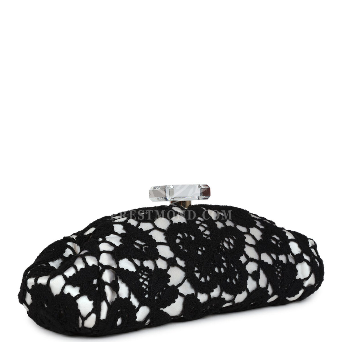 Chanel Clutch Black and White Floral Lace Gold Hardware — изображение 2