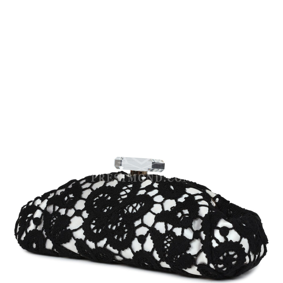 Chanel Clutch Black and White Floral Lace Gold Hardware — изображение 5