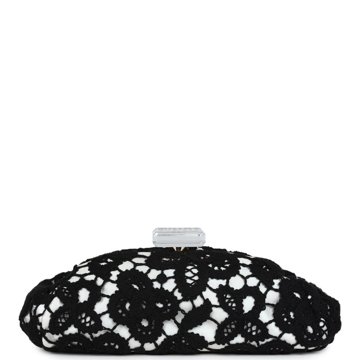 Chanel Clutch Black and White Floral Lace Gold Hardware — изображение 4