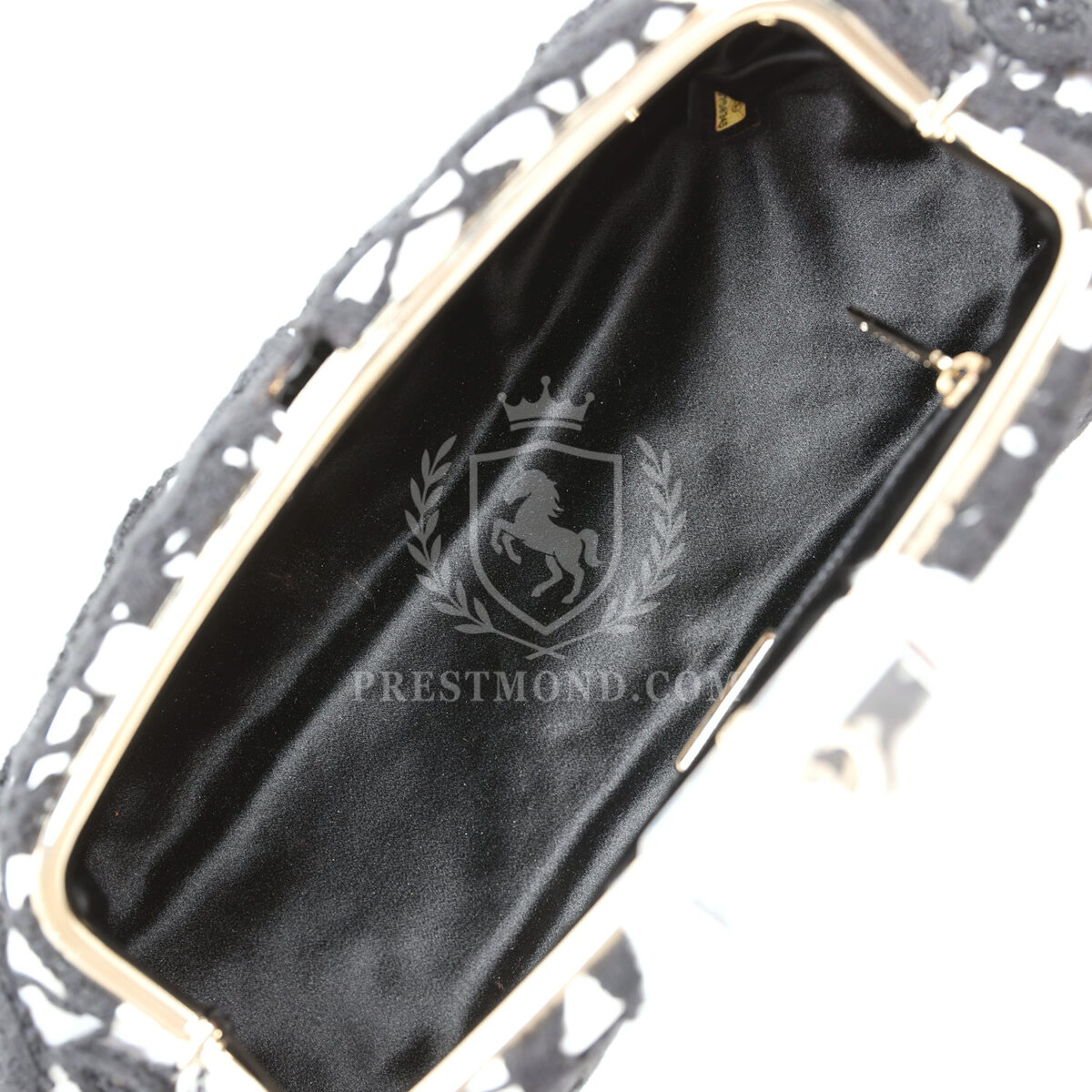 Chanel Clutch Black and White Floral Lace Gold Hardware — изображение 8