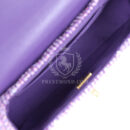 Chanel Mini Sequin Flap Bag with Top Handle Purple Tweed Antique Gold Hardware