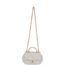 Chanel Mini Flap Bag with Top Handle Pink Tweed Antique Gold Hardware