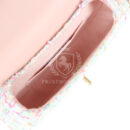 Chanel Mini Flap Bag with Top Handle Pink Tweed Antique Gold Hardware
