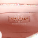 Chanel Mini Flap Bag with Top Handle Pink Tweed Antique Gold Hardware