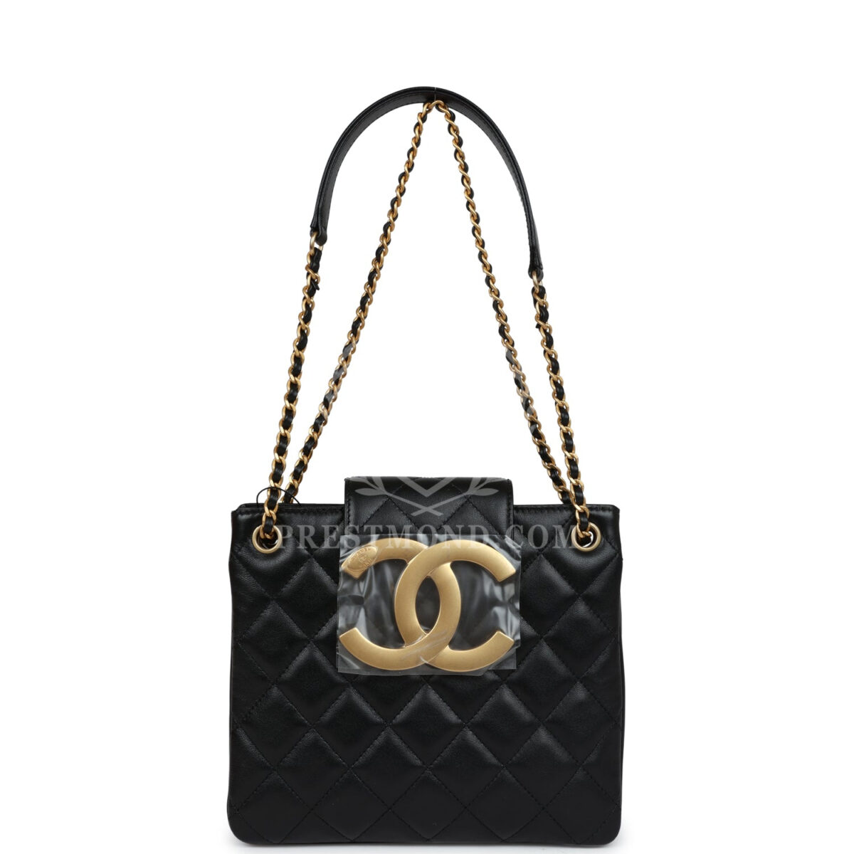 Chanel Small CC Shoulder Bag Black Lambskin Antique Gold Hardware — изображение 7
