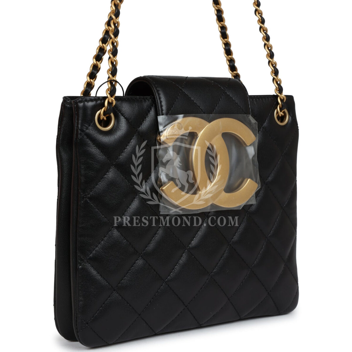 Chanel Small CC Shoulder Bag Black Lambskin Antique Gold Hardware — изображение 3