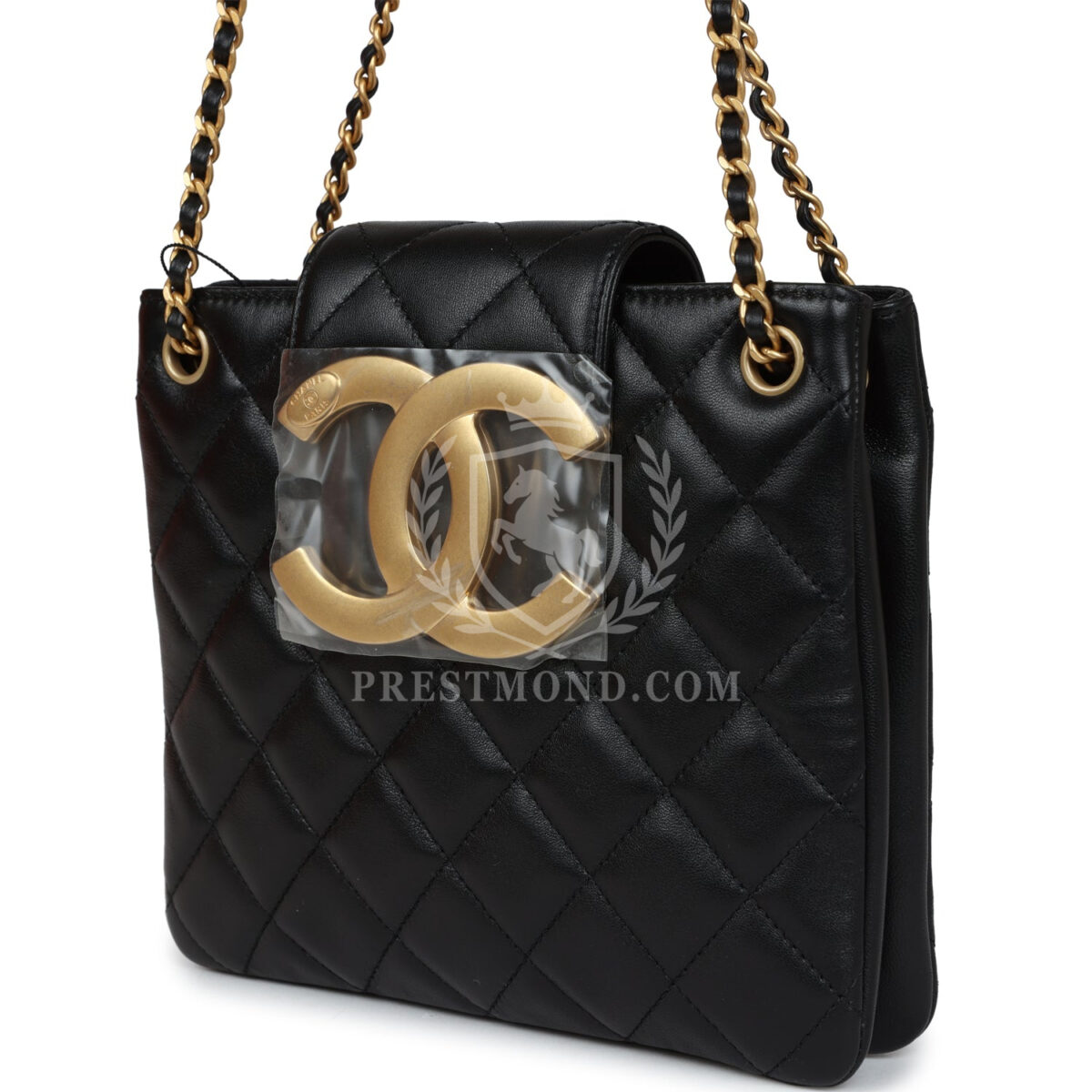 Chanel Small CC Shoulder Bag Black Lambskin Antique Gold Hardware — изображение 4