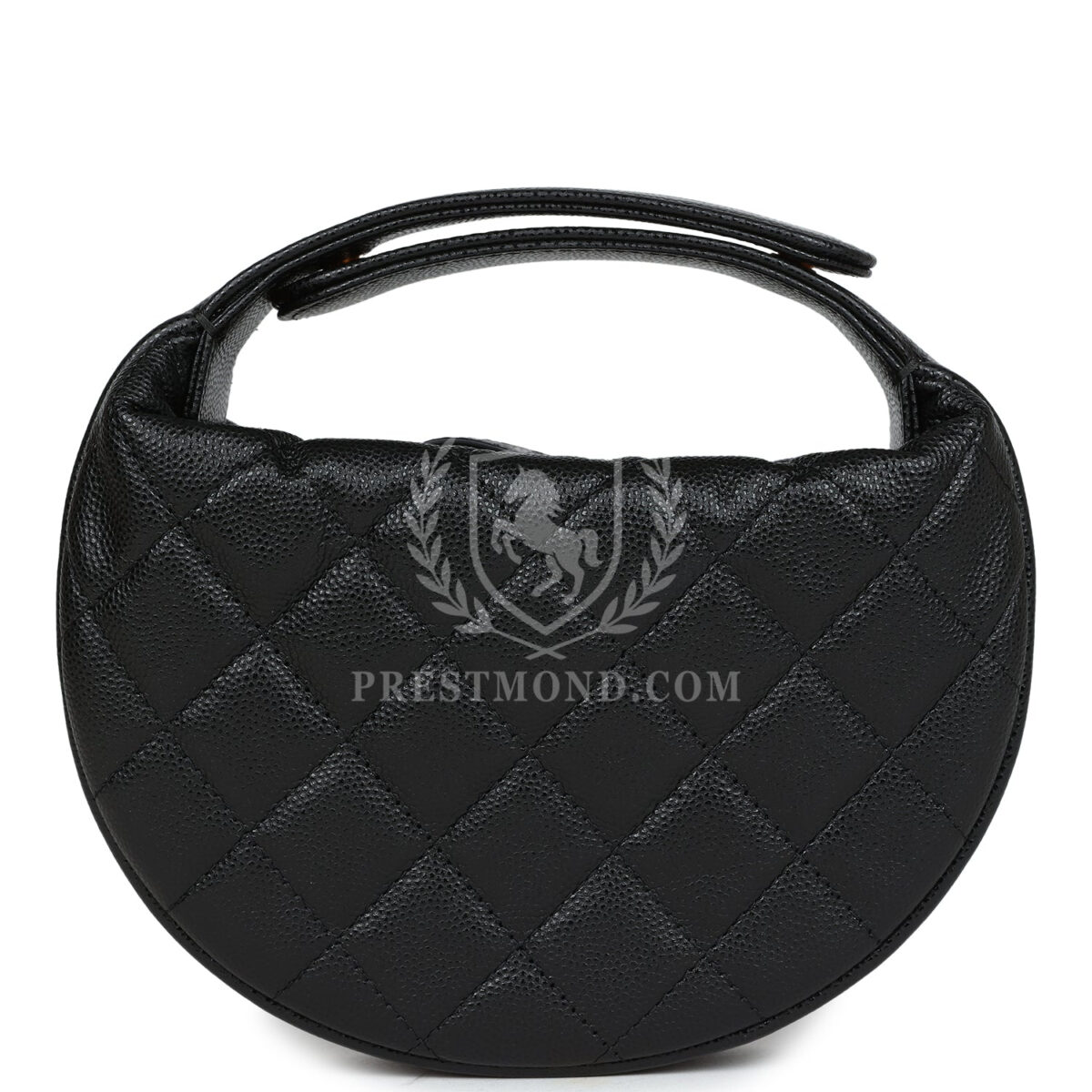 Chanel Mini Round Hobo Pouch Bag Black Caviar Gold Hardware — изображение 4