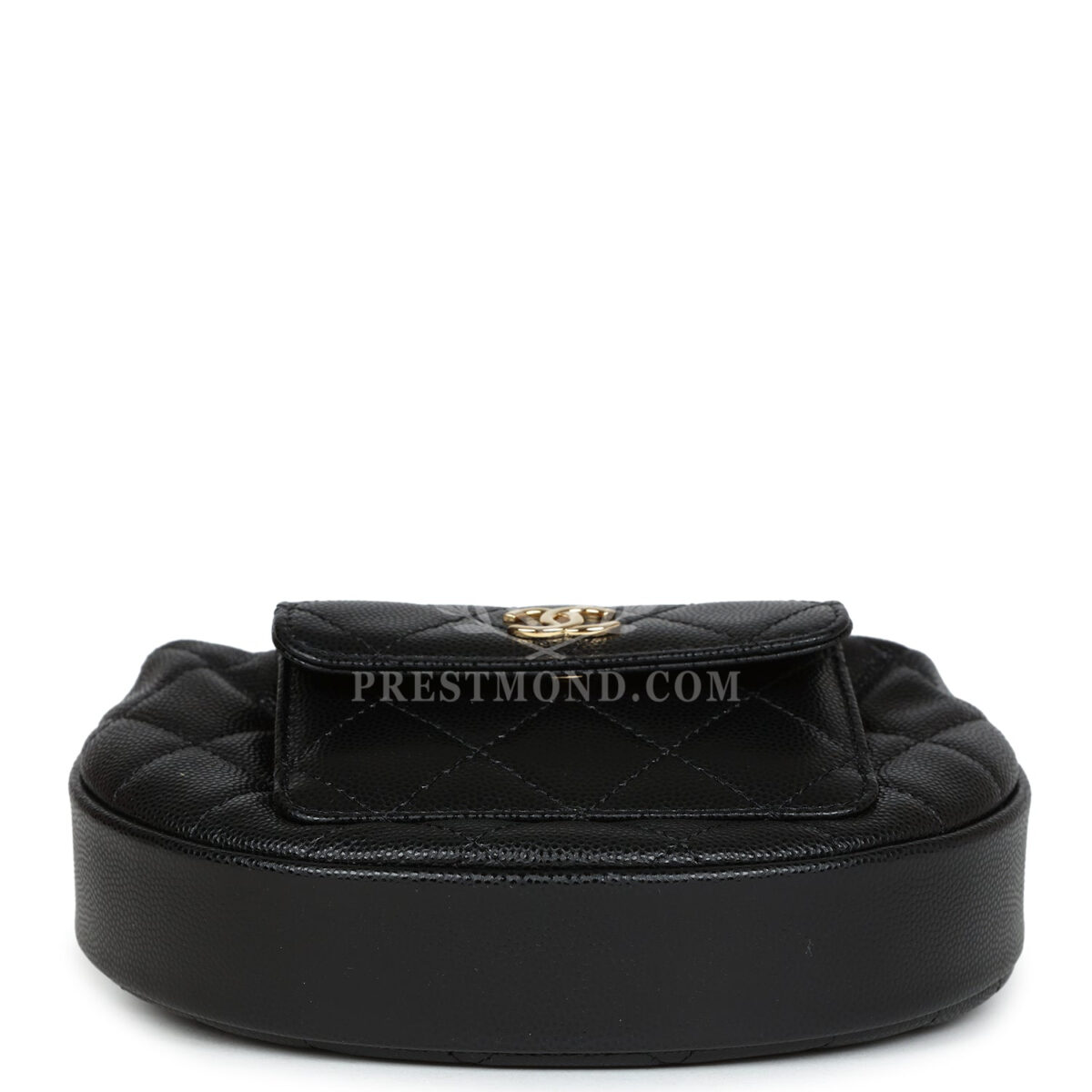 Chanel Mini Round Hobo Pouch Bag Black Caviar Gold Hardware — изображение 6