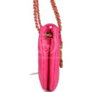Chanel CC Mini Shoulder Bag Fuchsia Lambskin Antique Gold Hardware