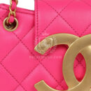 Chanel CC Mini Shoulder Bag Fuchsia Lambskin Antique Gold Hardware