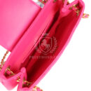 Chanel CC Mini Shoulder Bag Fuchsia Lambskin Antique Gold Hardware