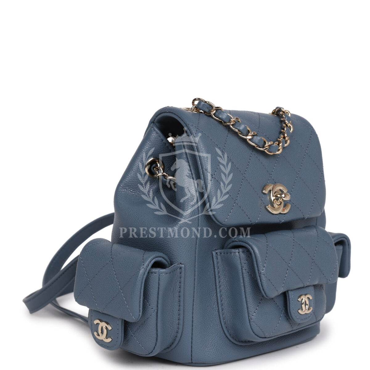 Chanel Mini Duma Backpack Blue Caviar Light Gold Hardware — изображение 2
