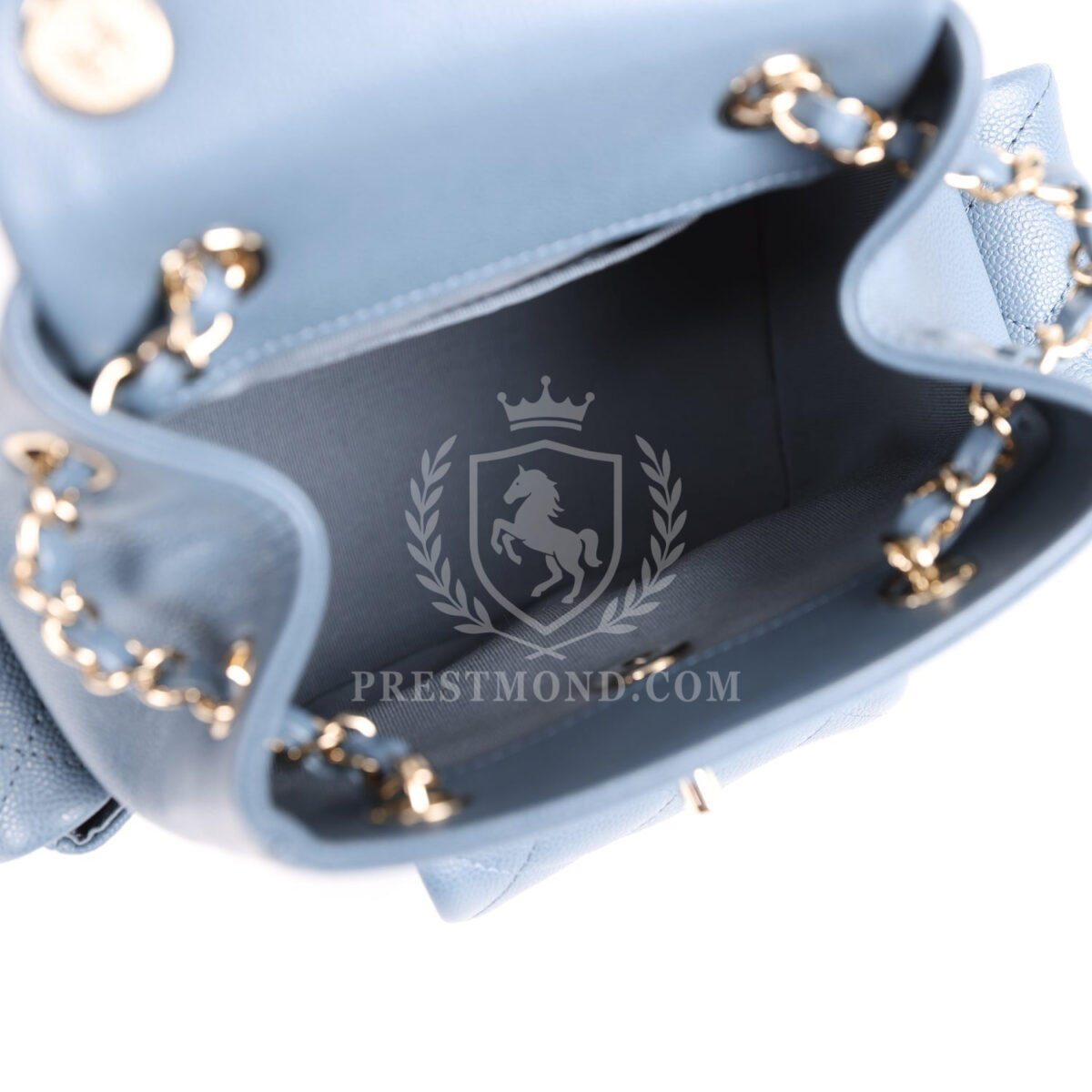 Chanel Mini Duma Backpack Blue Caviar Light Gold Hardware — изображение 7