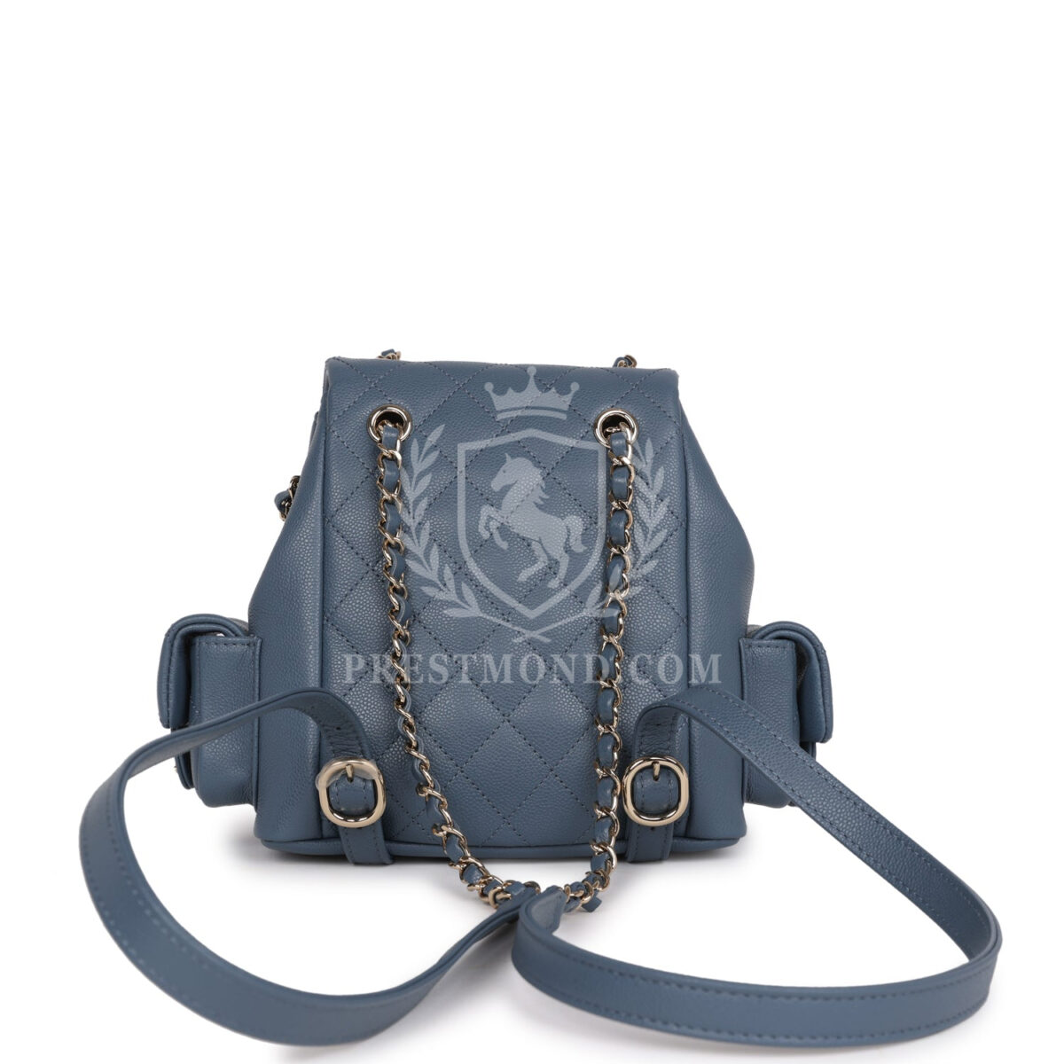 Chanel Mini Duma Backpack Blue Caviar Light Gold Hardware — изображение 5