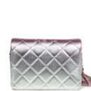 Chanel Mini Flap Bag Pink and Silver Metallic Lambskin Light Gold Hardware