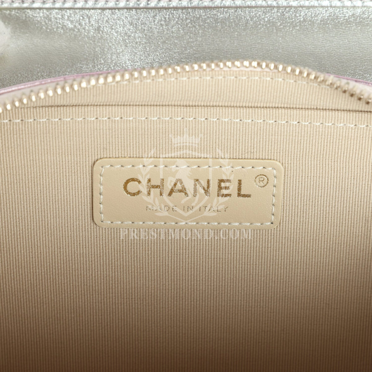 Chanel Mini Flap Bag Pink and Silver Metallic Lambskin Light Gold Hardware — изображение 10
