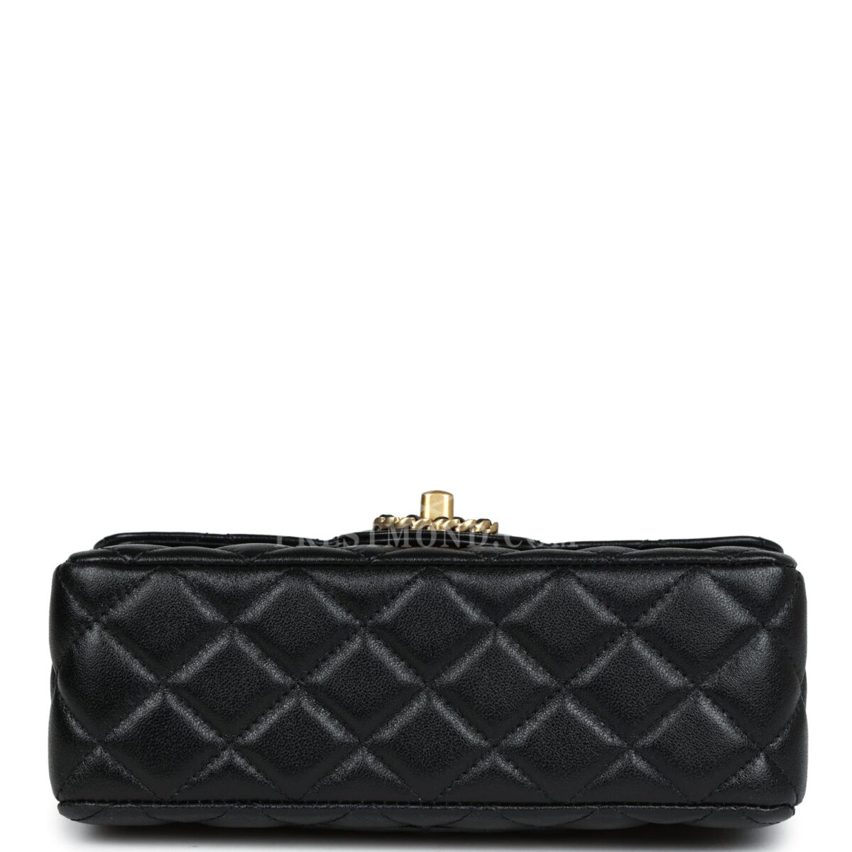 Chanel Mini Rectangular Flap with Top Handle Black Lambskin Antique Gold Hardware — изображение 6