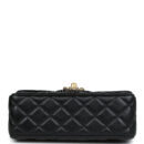 Chanel Mini Rectangular Flap with Top Handle Black Lambskin Antique Gold Hardware