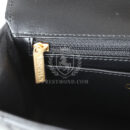Chanel Mini Rectangular Flap with Top Handle Black Lambskin Antique Gold Hardware