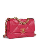 Chanel Medium 19 Flap Dark Pink Lambskin Mixed Metal Hardware