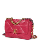 Chanel Medium 19 Flap Dark Pink Lambskin Mixed Metal Hardware