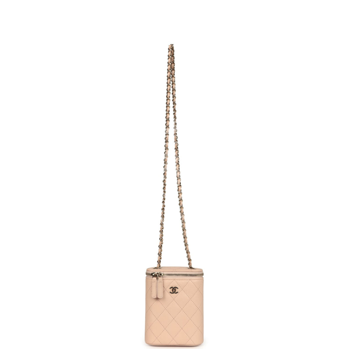 Chanel Mini Clutch Vanity Bag Beige Caviar Light Gold Hardware — изображение 7
