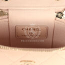 Chanel Mini Clutch Vanity Bag Beige Caviar Light Gold Hardware