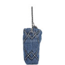 Chanel Mini 22 Bag Blue Stitched Denim Silver Hardware