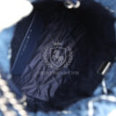 Chanel Mini 22 Bag Blue Stitched Denim Silver Hardware